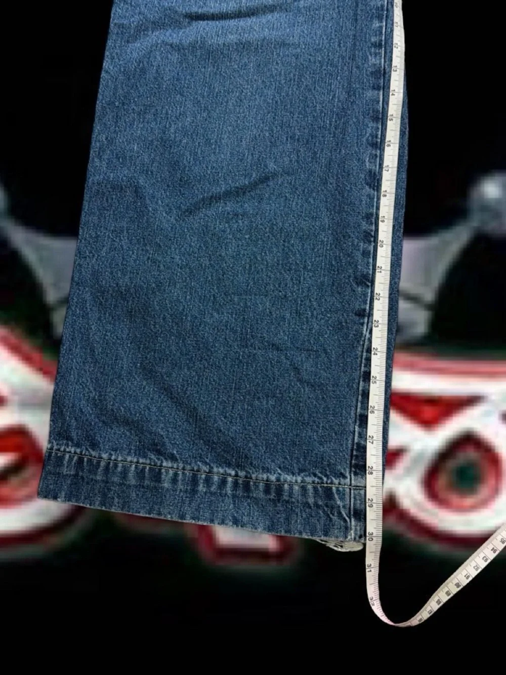 Y2k JNCO Jeans Blue Denim Waistband with Crown Logo 30/30